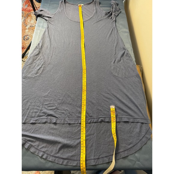 Splendid Women's Blue Cold Shoulder Short Sleeve A-Line‎ Dress Pockets Medium - Picture 5 of 9